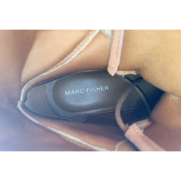 Marc Fisher Isalia Sherpa Lined Suede‎ Ankle Boots 7.5 Tan Hiker Style - Picture 5 of 6